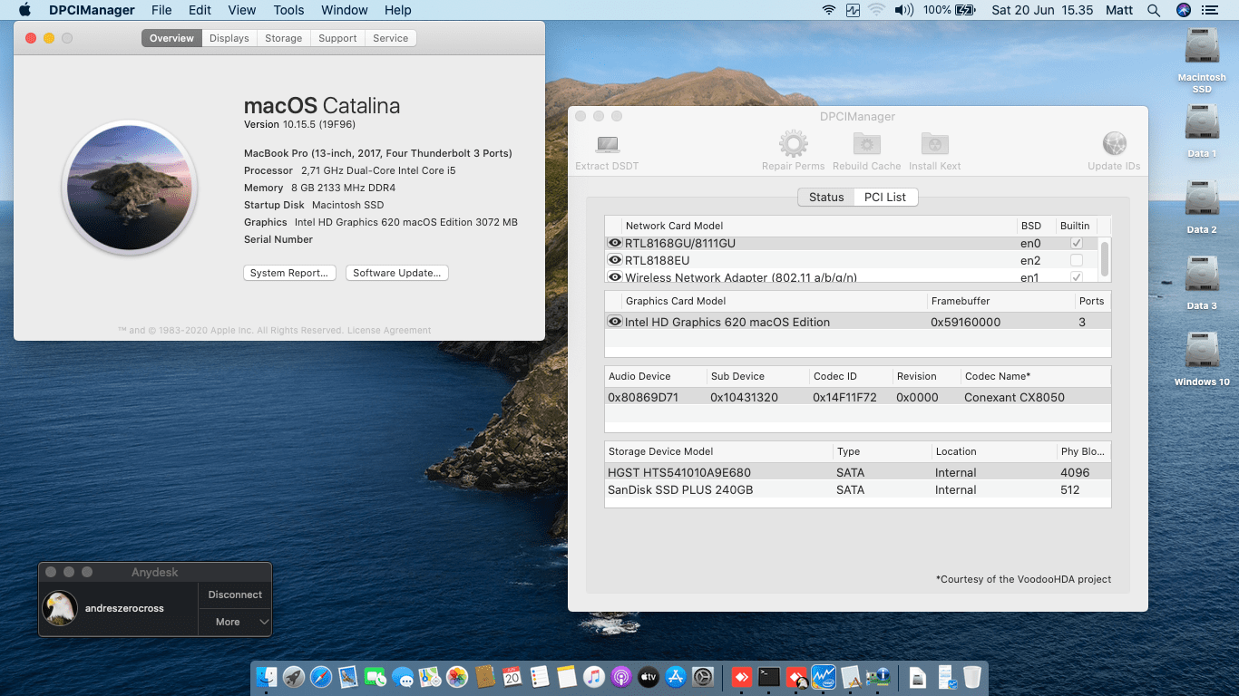 Success Hackintosh macOS Catalina 10.15.5 Build 19F96 in Asus A456UR-GA090D